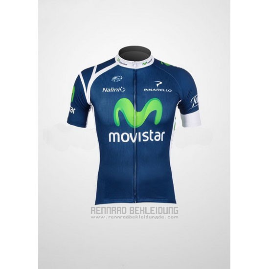 2012 Fahrradbekleidung Movistar Blau Trikot Kurzarm und Tragerhose